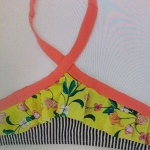 Floral Kids Swim Top - Orange and Yellow
